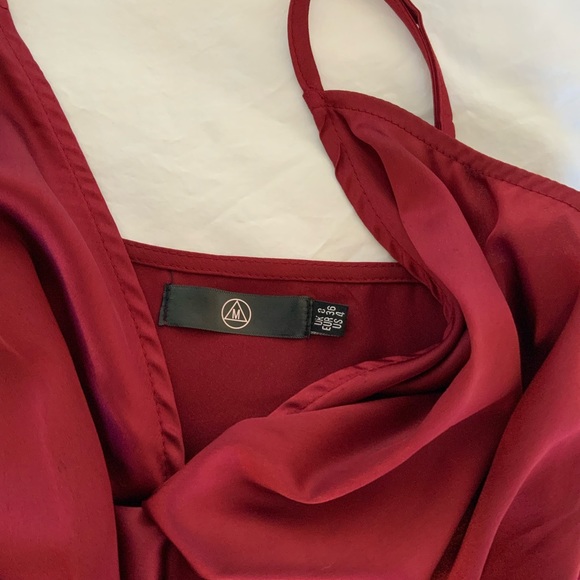 Missguided Burgundy Satin Dress - Picture 2 of 4